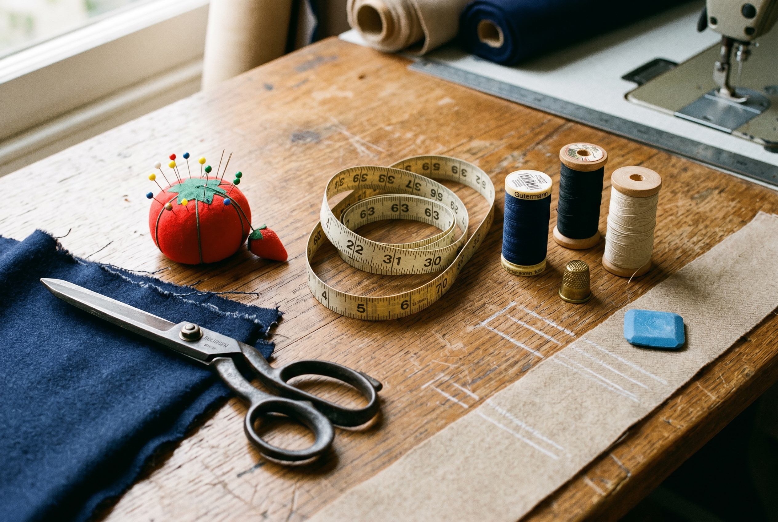 Tailor's worktable at Celestes Tailoring